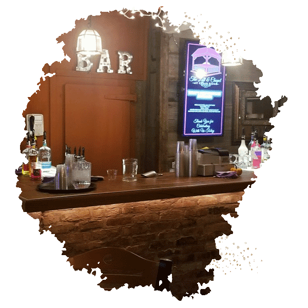 Bar decorated for event